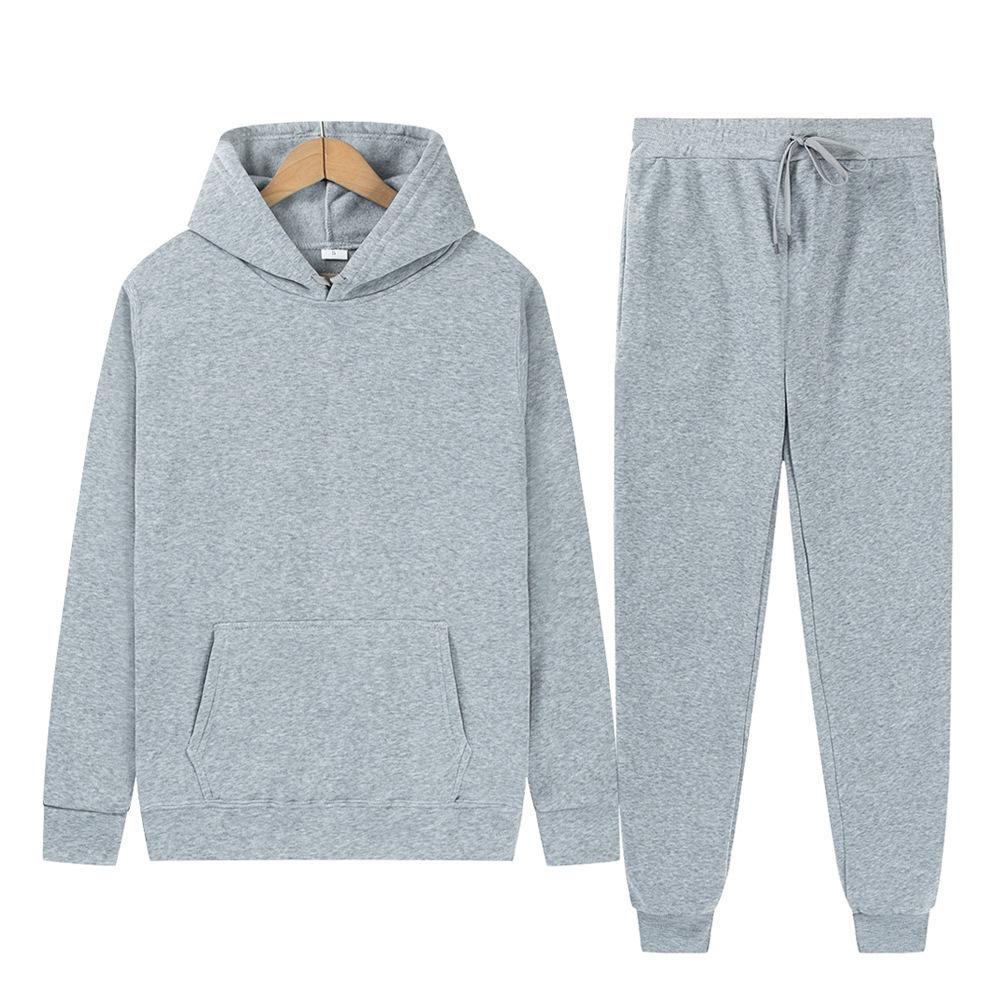 Unisex Thick Winter-Autumn Sportswear: Hooded Sweatshirt + Sweatpants Set