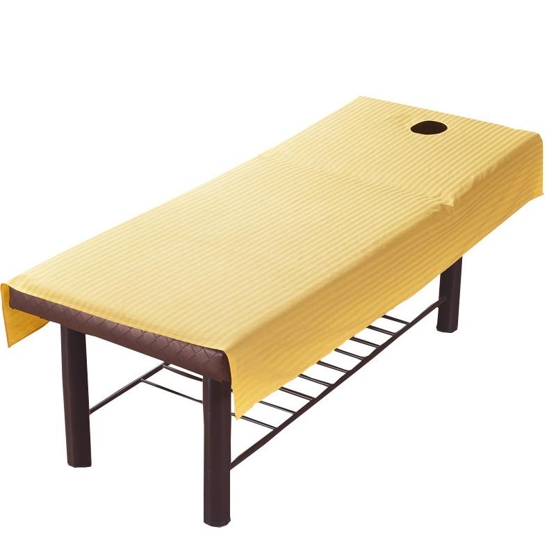 

1 шт. Простирадло на плоске ліжко Дихаюче Смугасте Призначене для Клубного будинку з Отворами Пране Покривало на ліжко М який Поліестер Салон краси СПА