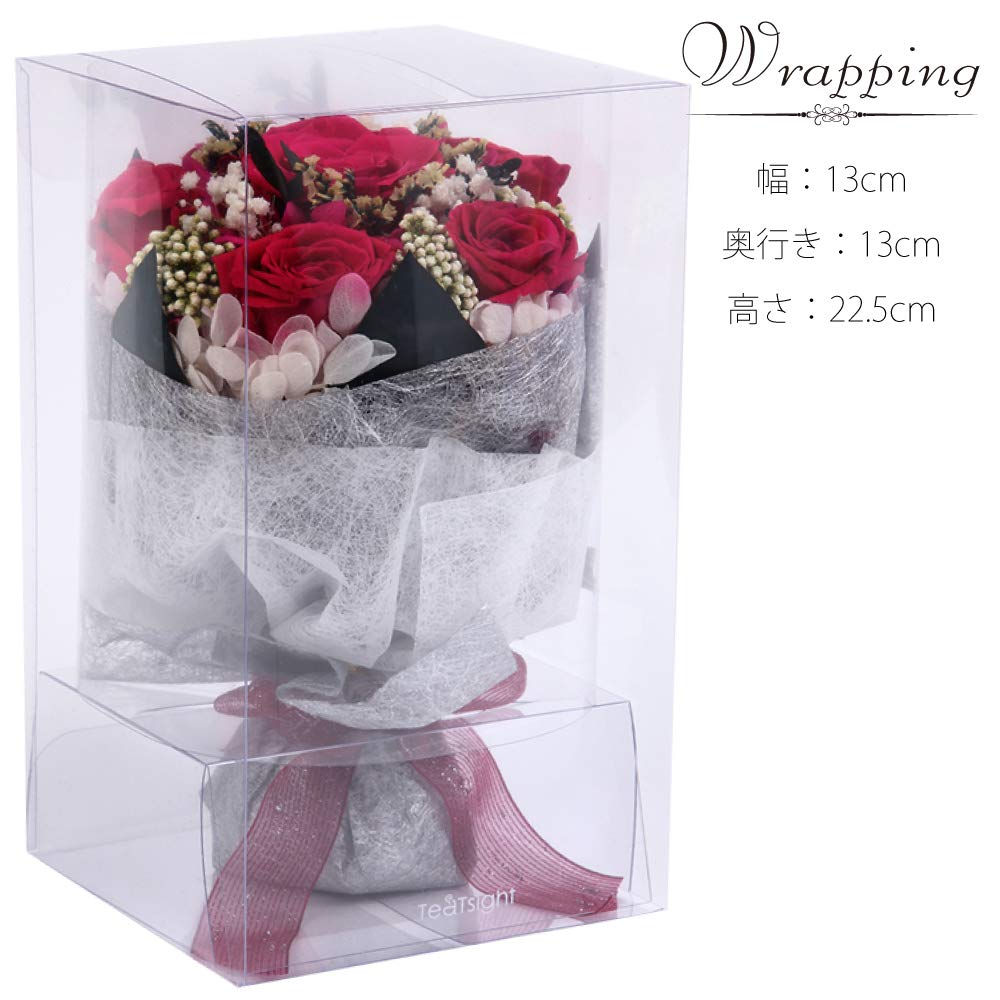 TEATSIGHT Preserved Flower Arrangement Bouquet in a Case, 6 Flowers (Hot Pink Roses)