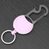 Heavy Duty Retractable Keychain Strong Casing Carabiner Keychains Retractable Badge Holder Nylon Woven Rope Keyring Hook