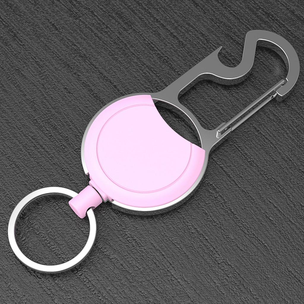 Heavy Duty Retractable Keychain Strong Casing Carabiner Keychains Retractable Badge Holder Nylon Woven Rope Keyring Hook