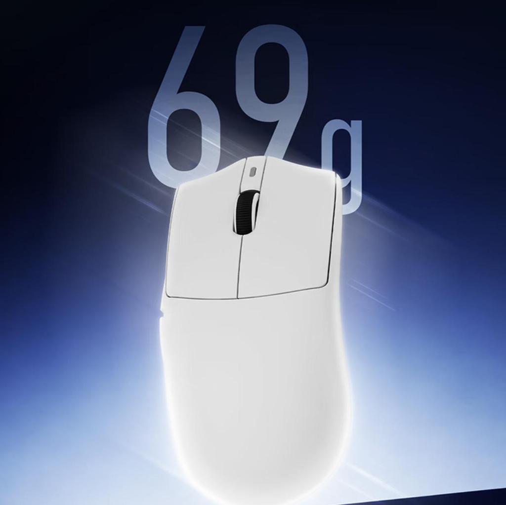 AJAZZ AJ139PV3 Wireless Gaming Mouse, Tri-Mode Large Hand E-Sports Gaming Mouse, RGB Rechargeable Base,White