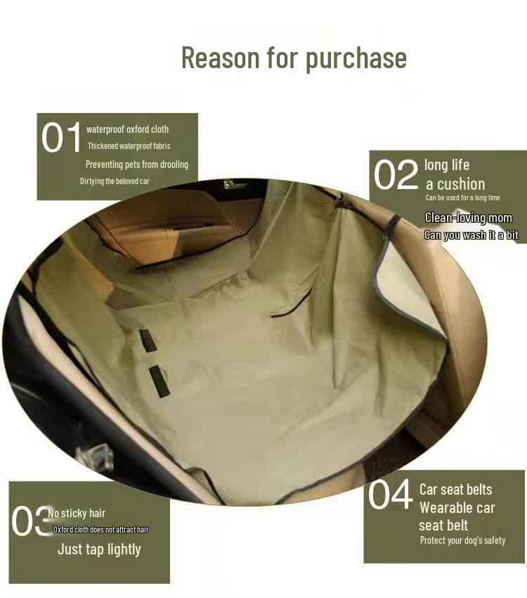 Car Back Seat Pet Cushion - Anti-Scratch & Anti-Bite Mat for Dogs