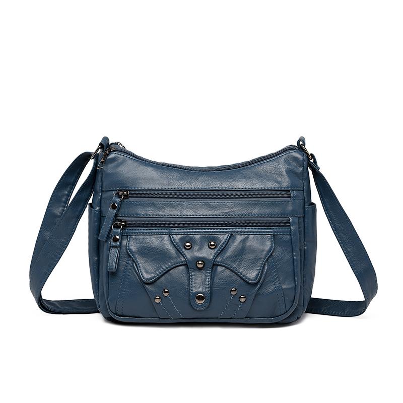 Women's Multi-layer Soft Leather Crossbody Bag Commuter Shoulder Bag Mother Bag