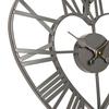 Metal Heart Grey Wall Clock
