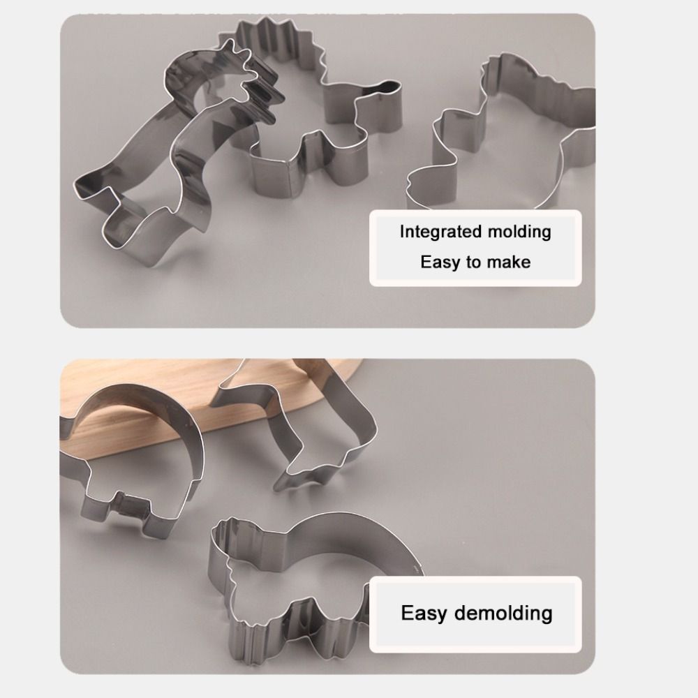 Cartoon Dinosaur Biscuit Mold Stainless Stell Cookie Making Set Biscuit Cutting  Dinner Party