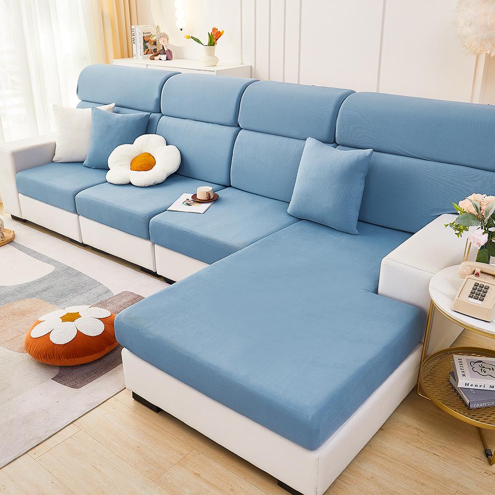 Copridivano Elasticizzato Universale per Tutte le Stagioni Copertura Completa Copertura Colore Unico Moderno Semplice Asciugamano per Divano Copertura Completa Filo di Seta di Ghiaccio Cuscino per Divano