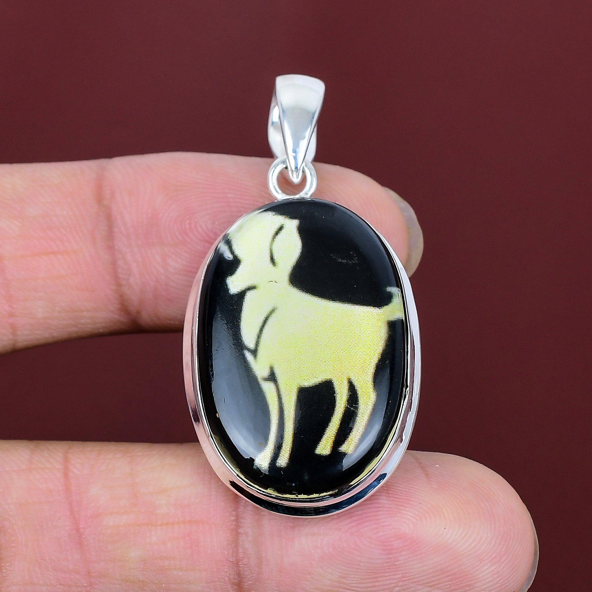 Aries zodiac sign in black onyx pendant handmade horoscope pendant 925 sterling silver gemstone pendant aries zodiac sign astrology jewelry