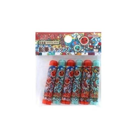 Pencil cover set 6 caps Taiko no Tatsujin Sun-Star Stationery school supplies semester made Japan available mail delivery.