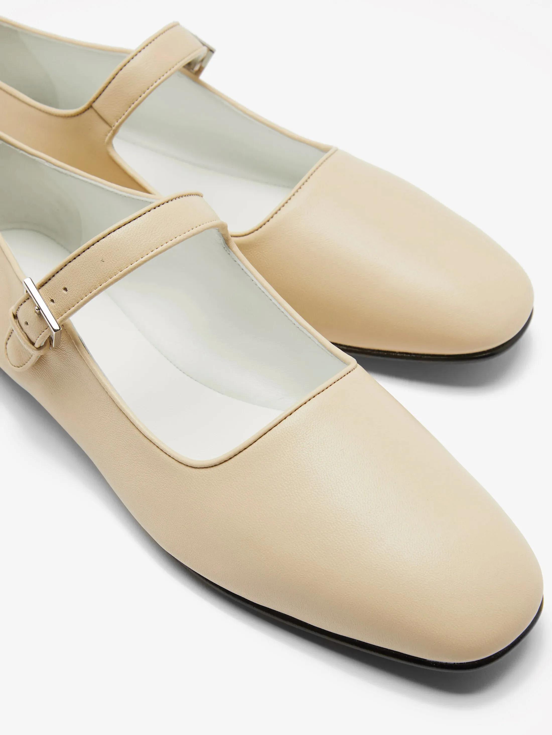 Удобные балетки Row Mary Jane из кожи черного цвета для женщин — фото 5