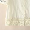 VONDA Women Outfits Short Sleeve Ruffled Blouse and Skirts Casual Two Piece Suit Elegant Sets