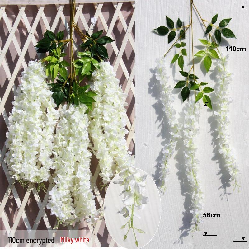 Silk Wisteria Flower Vine for Wedding Decor and Ceiling Hanging