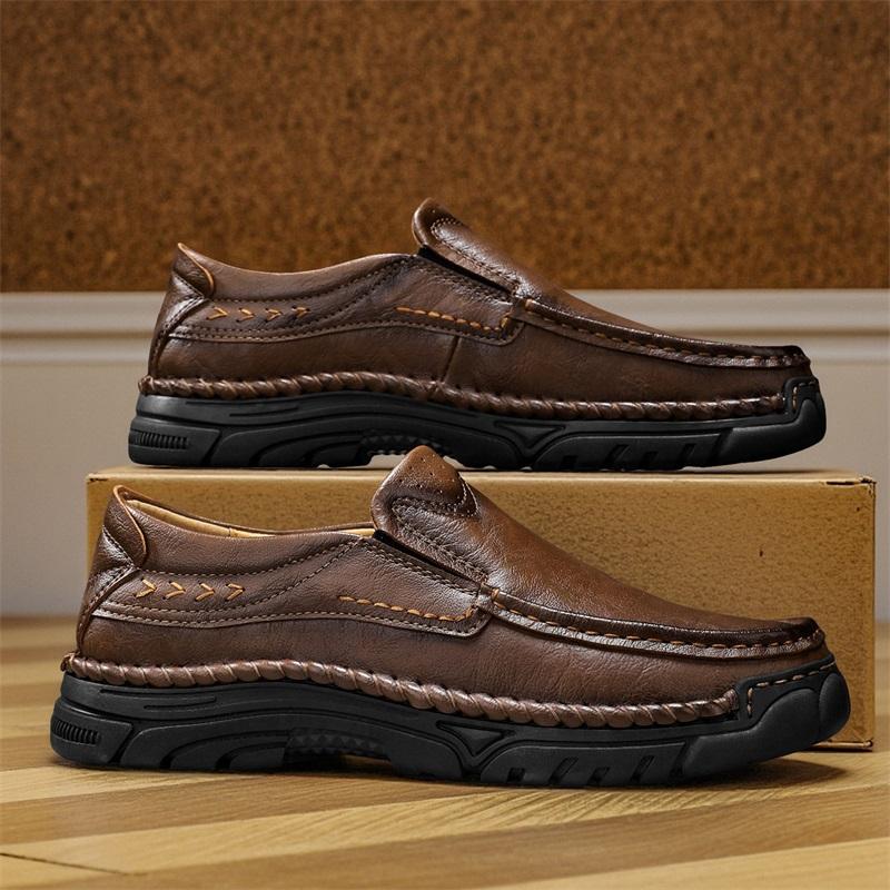 38-48 Men's Casual Shoes Handmade Rubber Soft Driving Car Men's Shoes Outdoor Waterproof Boots Men's Shoes Men's Genuine Leather Moccasins