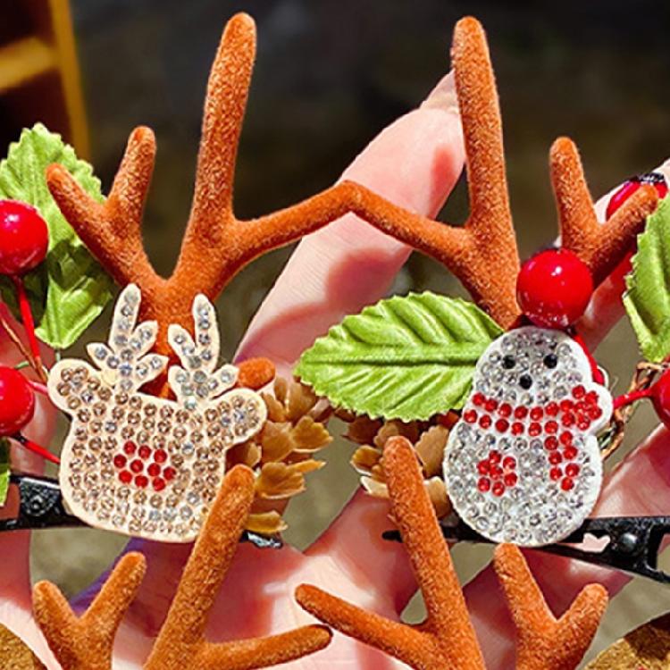 Christmas Hair Clips Antler Hair Pins Hair Accessories for Girls Toddlers Teens