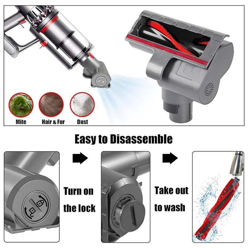 ABJI-For Dyson Vacuum Cleaner Accessories For Dyson Vacuum Cleaner Electric Brush Head Sweeper Replacement Parts
