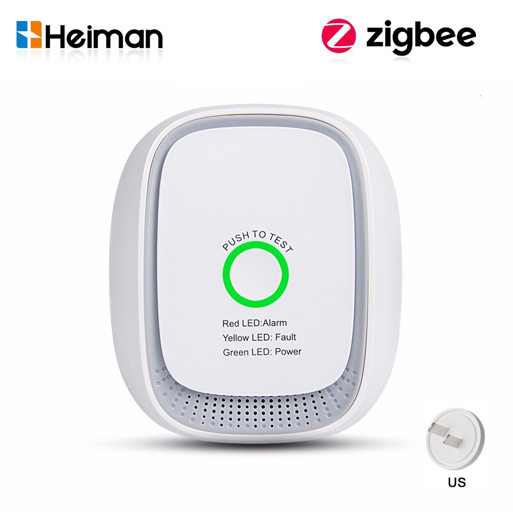 HEIMAN Standard Zigbee Combustible Gas Sensor – Natural Gas & LPG Leak Detector for Smart Home Security Alarm US PLUG