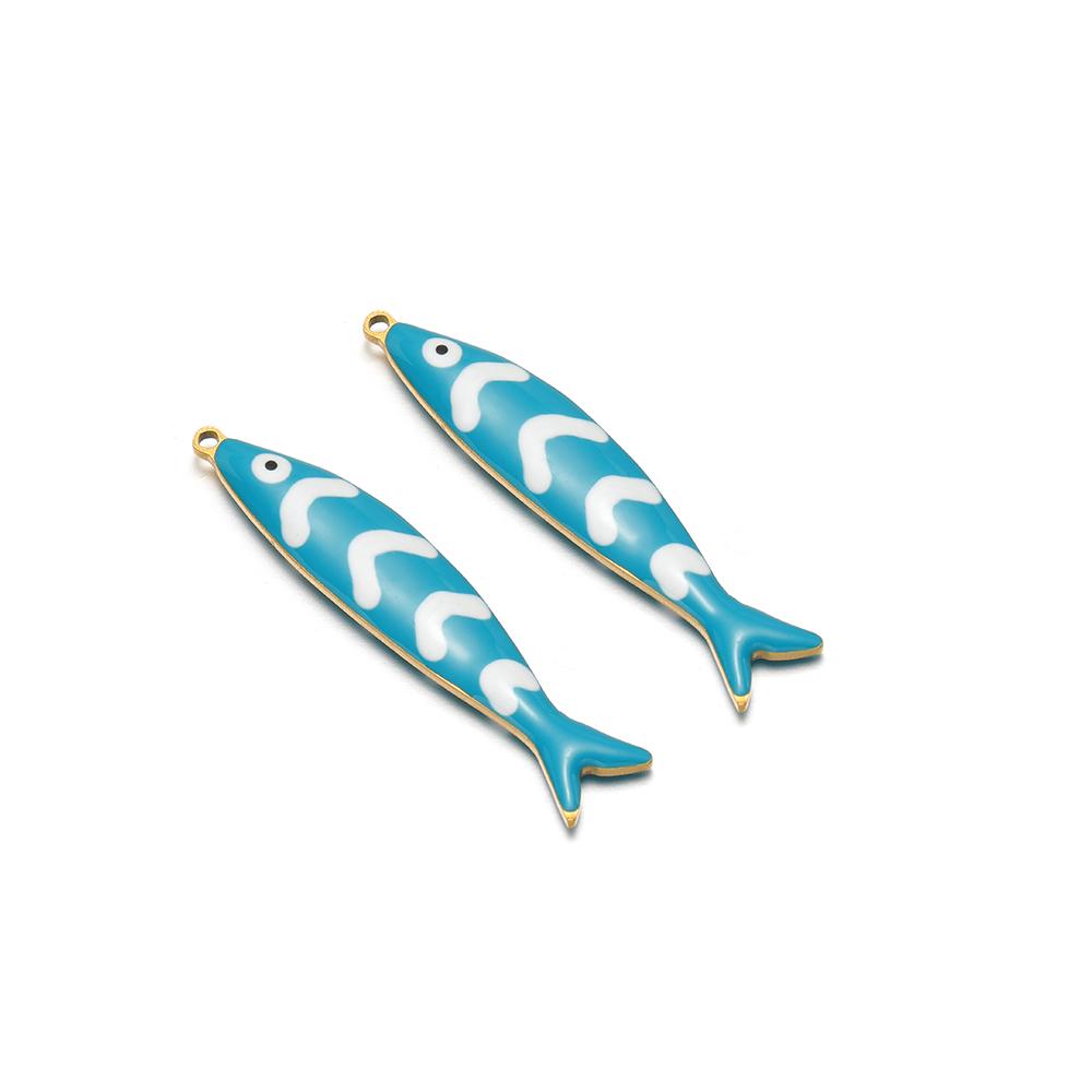 10pcs Stainless Steel Gold 20mm Starfish Charms Enamel Fish Pendant for DIY Jewelry Bracelet Findings Necklace Earrings Making