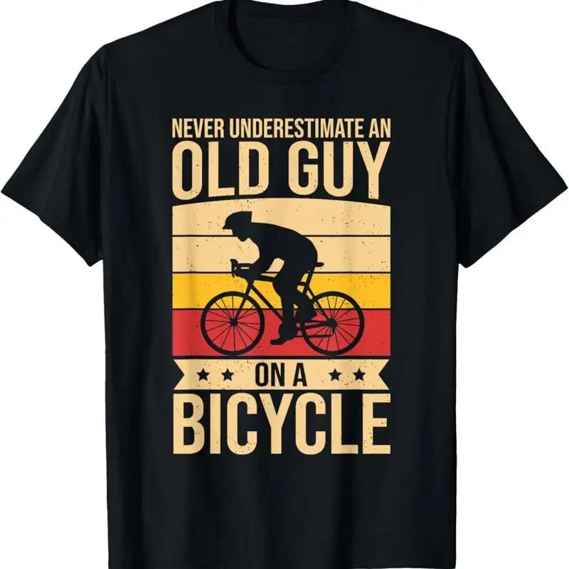 T-shirt dr?le pour hommes, cyclisme, ne sous-estimez jamais un vieux motard S