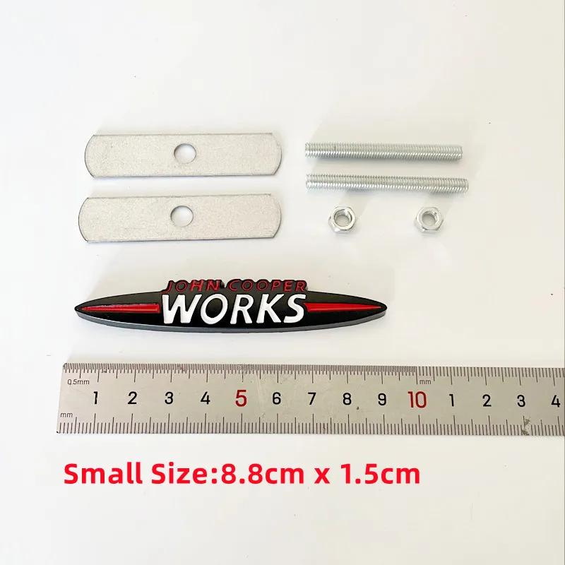 New 3D Metal John Cooper Works Car Front Grill Emblem Badge For Mini Cooper S R50 R52 R53 R55 R56 F54 F55 F56 F60 Accessories