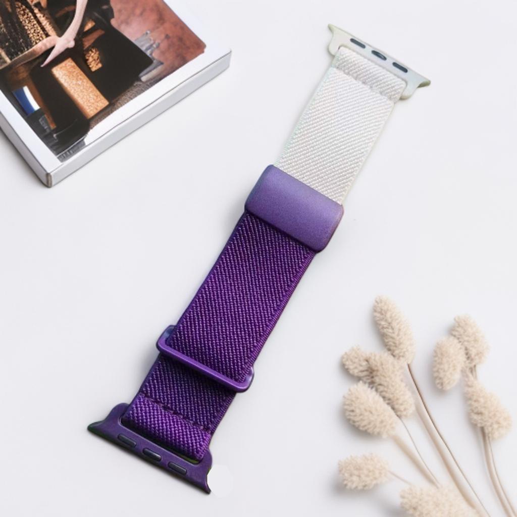 Magnetic Strap for Apple Watch Band 44mm 45mm 40mm 38mm 49mm Cute Two-tone Sport Nylon Stretchy Bracelets For iWatch Series11 10