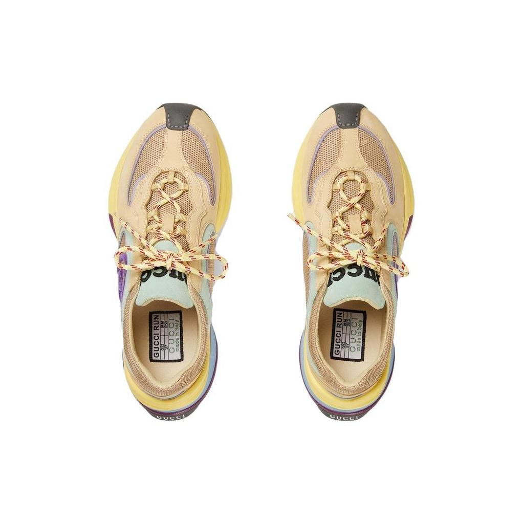 Gucci RUN Low Top Casual Shoes Women's Yellow 746939 AAB62 9342