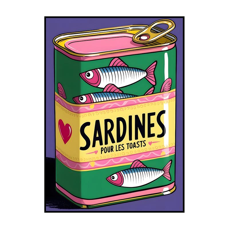 Sardinenbüchse Poster Modern Klassisch Druck Ausstellung Surrealismus Leinwandbild Wandkunst Bild für Zimmer Zuhause Küche Dekorat