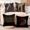 Coole Film G-Game of T-Thrones Kissenbezug Staubmilbenfrei Kissen Unsichtbarer Reißverschluss seidiger kurzer Plüsch Sofakissenbezug