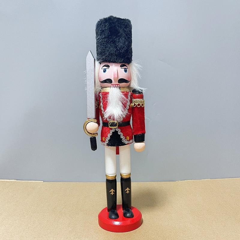 1Pcs 30Cm Cartoon Walnut Soldier Home Decoration Christmas Ornament Wooden Nutcracker Puppet Desktop Decor