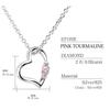 Natural Diamond Heart Necklace for Teddy Bear Plush Toy October Birthstone Pink Pearl White Bear [Sears] Women, Set, Tourmaline, 1491-tdt-01-w10
