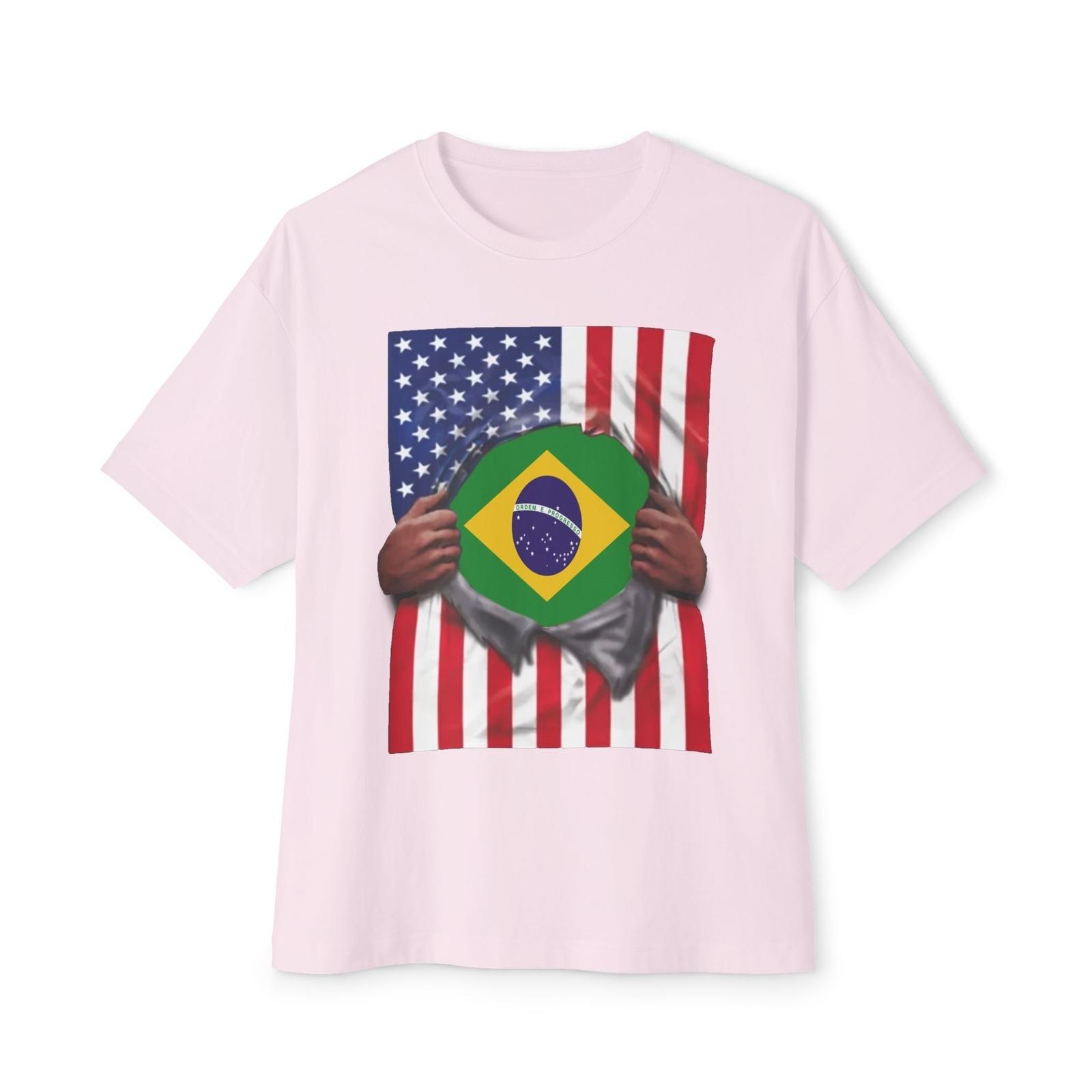 Brazilian Flag Shatter The Heart Woman Man Graphic T Shirts Brazilian Independence Day Tshirt Outdoors Celebrate Shortsleev S