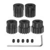 Uxcell 48P Pinion Gear Set, 3.175mm (18") Shaft, 13T, 14T, 15T, 16T, 17T, Motor Gear, Hardened Steel Spur Pinion Gear with Step for RC Car (Set of 5)
