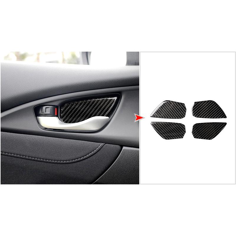For Honda Civic 10th 2016-2019 Carbon Fiber Sticker  Car Center Console Windows Lifting Control Panel Decoration