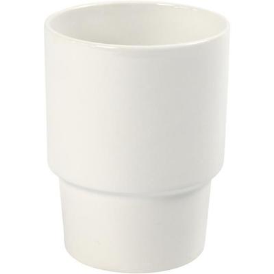 Porcelain Cup To Decorate - Creative - 11 Cm - White - 2 Pieces - Mixed