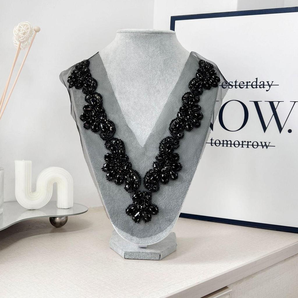 V-Neck Floral Beaded Lace Mesh Lingerie Dress Sweater