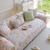 Cotton Removable Pastoral Flower Sofa Cover, Non-Slip And Anti-Grab Quilting Pad, Bay Window Sofa Towel, Universal Sofa Cloth For All Seasons