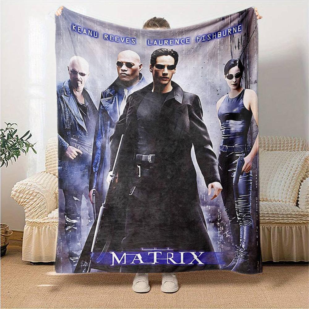 1pc Matrix Keanu Reeves Flannel Blanket Soft Warm Throw for Home, Office, Travel, All-Season Cozy Bedding GiftL1189