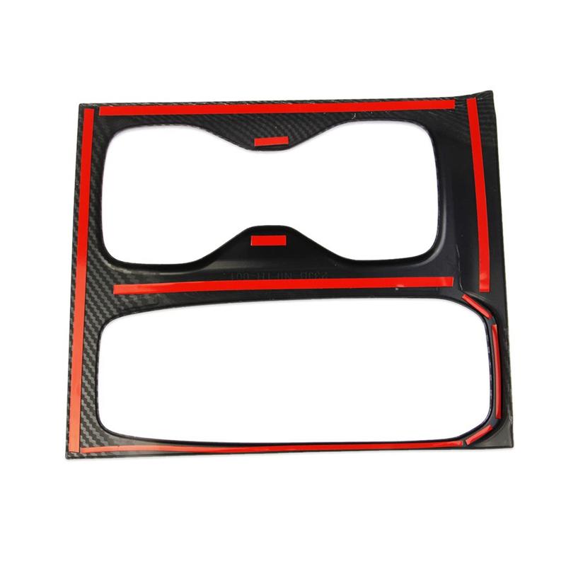 A03E-For Nissan Frontier -2024 Center Console Gear Shift Cup Holder Panel Cover Trim Accessories ,ABS Carbon Fiber