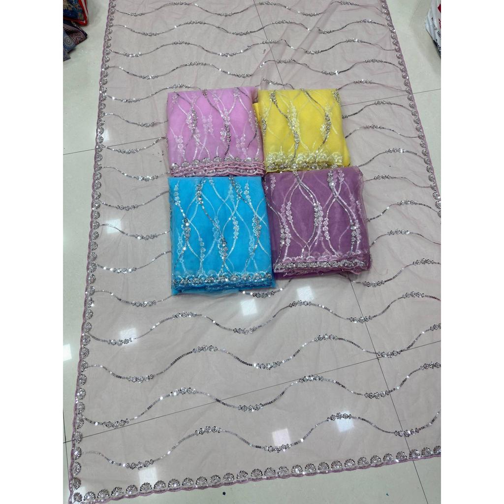 Premium Net Saree with Beads, Sequins & Pearl Embroide