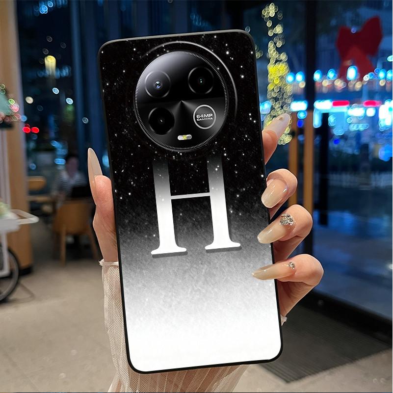 Black Case For BLU Bold K50 Soft Silicone Anti-scratch Casing For BLU Bold K50 Lucky A-Z Letter Pink Shiny Starry Sky Back Cover