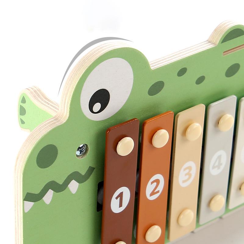 2-in-1 Musikinstrumente Montessori Spielzeug 8-Ton Xylophon Klavier Parish Musikspiel Lernspiel Holz Musikspielzeug für Kleinkinder