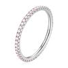 New Trendy Rainbow Simulated Diamond Stackable 925 Sterling Silver Eternity Ring for Women Wedding Finger Band Gift Z30