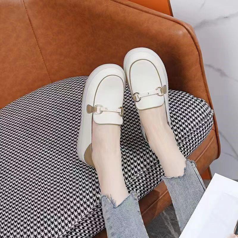 New single shoes spring and summer casual shallow mouth soft leather soft sole
