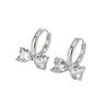 Light Luxury Zircon Bow Earrings For Women Sweet Fresh Temperament Versatile Ear Clip Jewelry