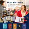54 Catholic Prayer Card Set with Genuine Leather Holder Pocket Holy Card Organizer for Mass Daily Prayer & Religious Gifts
