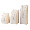 Fashionable Sturdy Solid Wood Jewelry Display Rack 3 Pieces Set for Necklace and Pendant Exhibition Organization