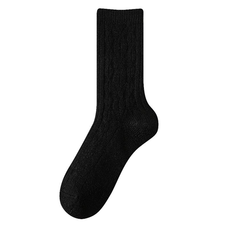 

Женские осенне-зимние ретро теплые плюшевые шерстяные однотонные носки-гольфы 1 pair