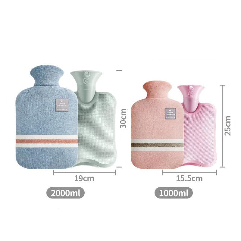 1L Or 2L Hot Water Bottle With Knitted Cover Large Capacity Hot Water Bag For Female Warm Belly Hands Inject Water Hot Water Bag