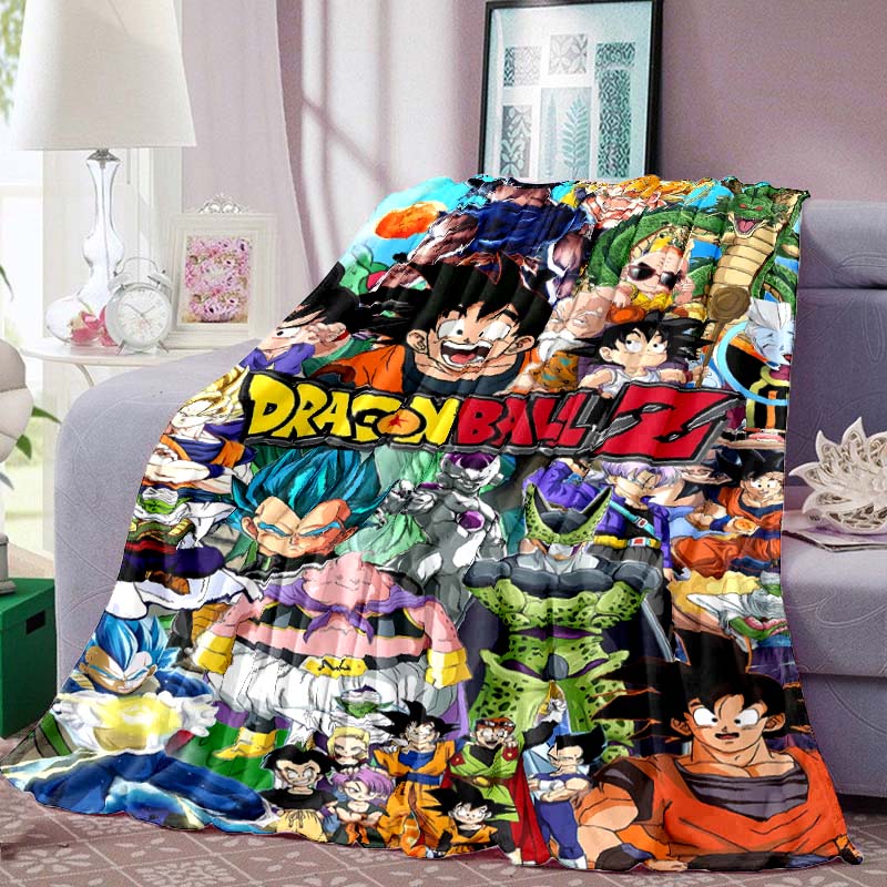 Dragon Ball Anime Print Blanket Warm  Comfortable Flannel Blanket Suitable for Bedrooms, Sofas, Beds, Chairs, Picnics, Travel