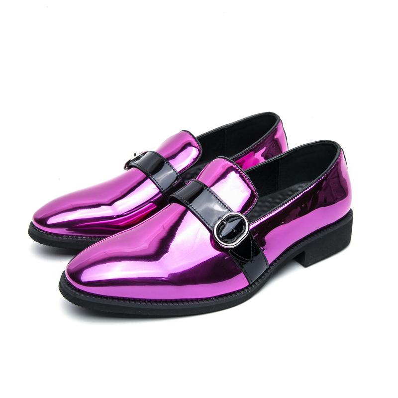 Men's casual leather shoes large size lacquered men's foot business leather shoes youth nightclub shoes
