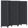 VidaXL Room Divider 5 Panels, Room Separator, Privacy Screen, Living Room Bedroom Screen, Black Wood 358853